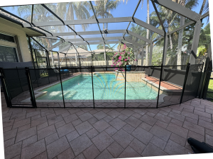 Pool Fence With a Screen Enclosure in Florida