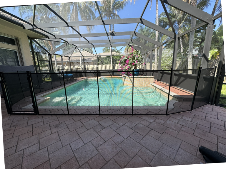 Pool Fence With a Screen Enclosure in Florida